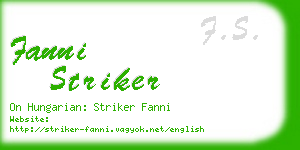 fanni striker business card